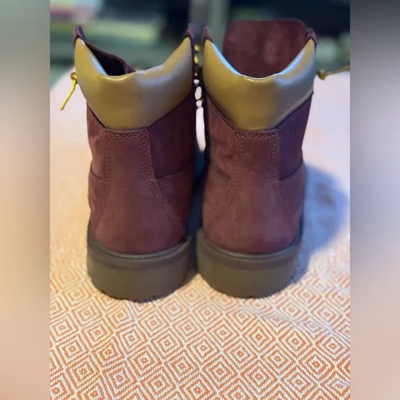Timberland Men’s Burgundy Boots 6.5