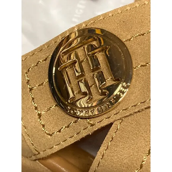 Tommy Hilfiger Wedge Sandals Cork Open Toe Logo shoes Myha Size 8 US New In Box