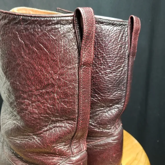Tony Lama Vintage Deerskin Gentleman's Boot in Black Cherry - Men's size 10 D
