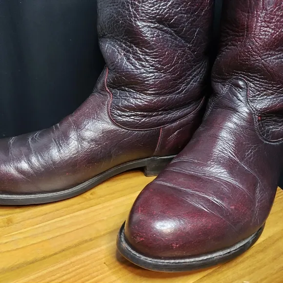 Tony Lama Vintage Deerskin Gentleman's Boot in Black Cherry - Men's size 10 D
