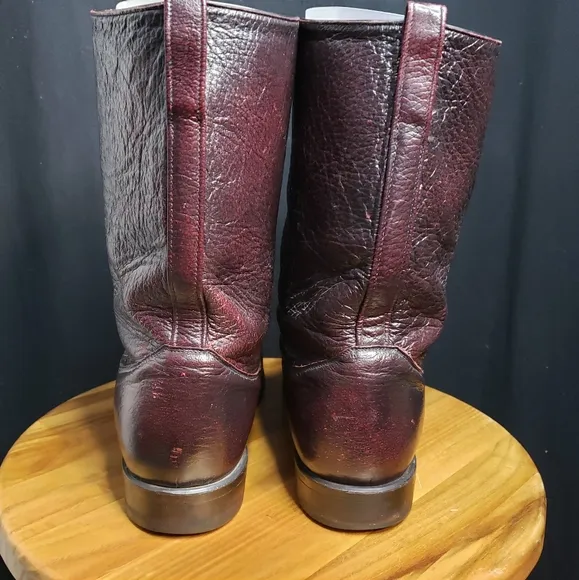 Tony Lama Vintage Deerskin Gentleman's Boot in Black Cherry - Men's size 10 D