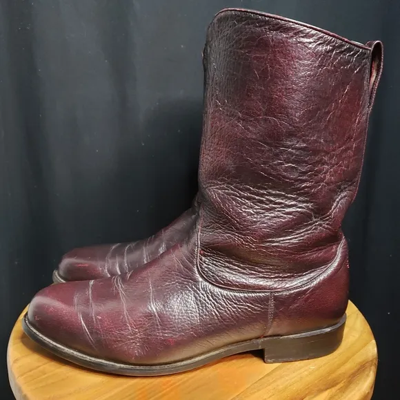 Tony Lama Vintage Deerskin Gentleman's Boot in Black Cherry - Men's size 10 D