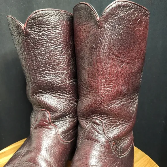 Tony Lama Vintage Deerskin Gentleman's Boot in Black Cherry - Men's size 10 D