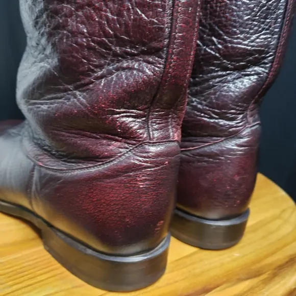 Tony Lama Vintage Deerskin Gentleman's Boot in Black Cherry - Men's size 10 D