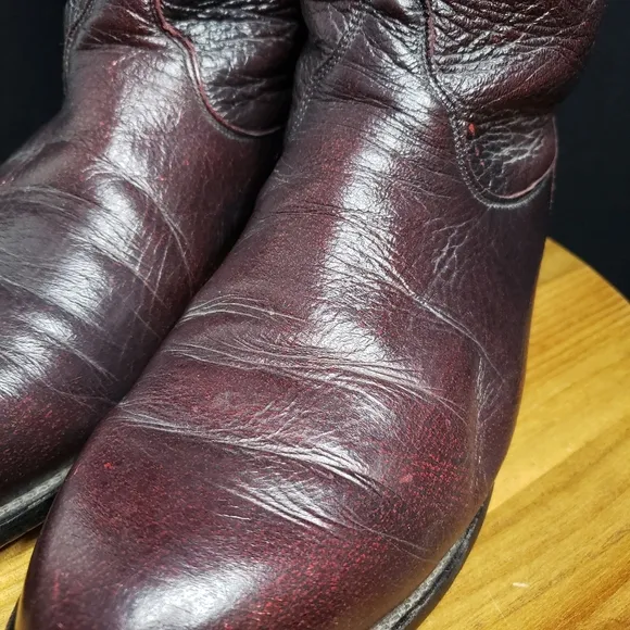 Tony Lama Vintage Deerskin Gentleman's Boot in Black Cherry - Men's size 10 D