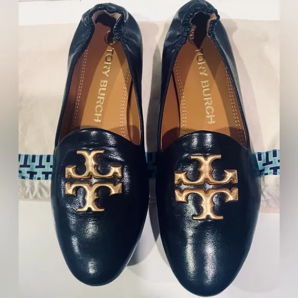 Tory Burch Eleanor Loafer - black and gold  - size 6.5.  New