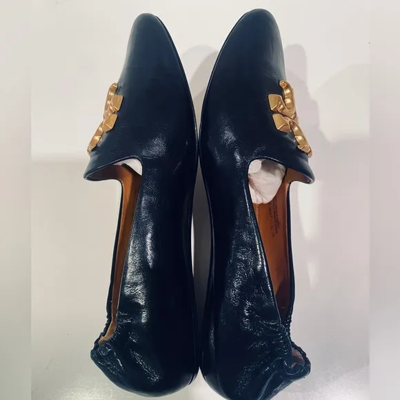Tory Burch Eleanor Loafer - black and gold  - size 6.5.  New