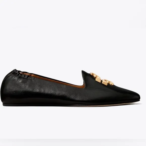 Tory Burch Eleanor Loafer - black and gold  - size 6.5.  New