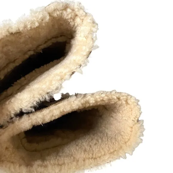Tory Burch Embellished Jewel Shearling‎ Knee High Moccasin Boots Sz 6 Designer