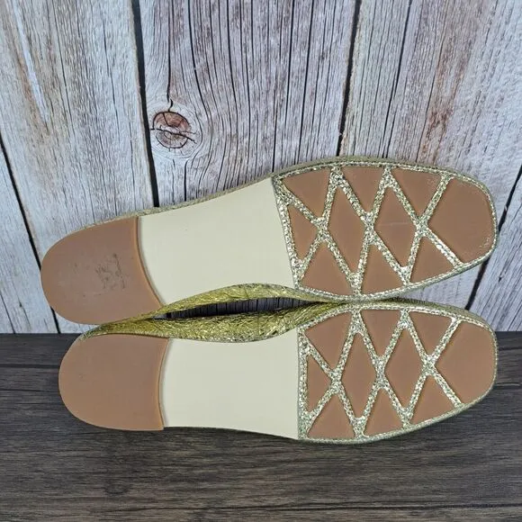 Tory Burch LAILA 2 Driver Ballet Crinkle Metallic Spark Gold Women's Sz 8 M(VGC)