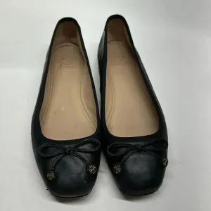Tory Burch Laila Driver Nappa Leather Grosgrain Ballet Flats Shoes Black 8.5
