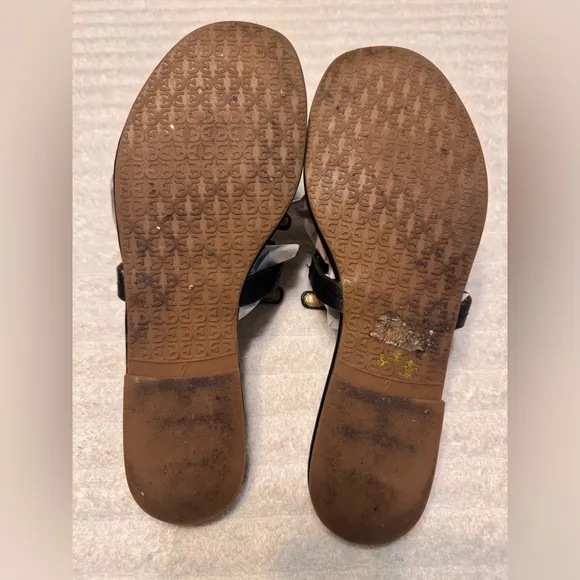Tory Burch Leopard Print Thora Thong Leather Sandals. Size 8