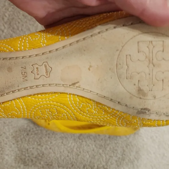 Tory Burch Yellow Ballet Flats Size 7.5