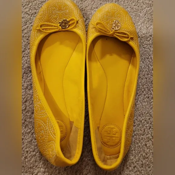 Tory Burch Yellow Ballet Flats Size 7.5