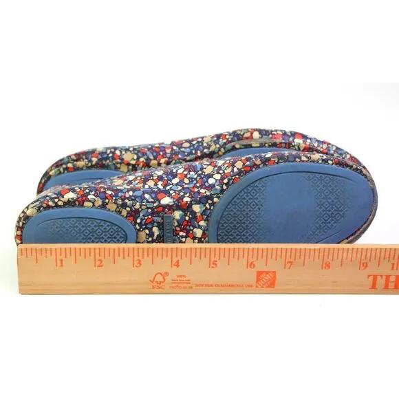 Tory Burch MULTICOLOR GENUINE LEATHER FLAT ROUND TOE BALLET SLIP ON SHOES Sz 7.5