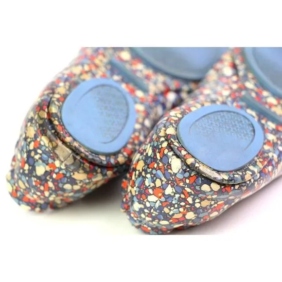 Tory Burch MULTICOLOR GENUINE LEATHER FLAT ROUND TOE BALLET SLIP ON SHOES Sz 7.5