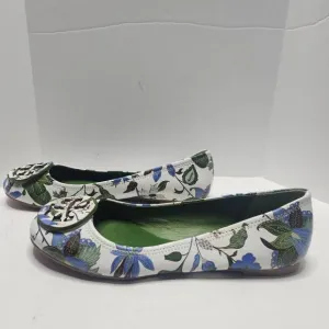 Tory Burch Womens Multicolor Round Toe Floral Ballet Flats Shoes Size 9M