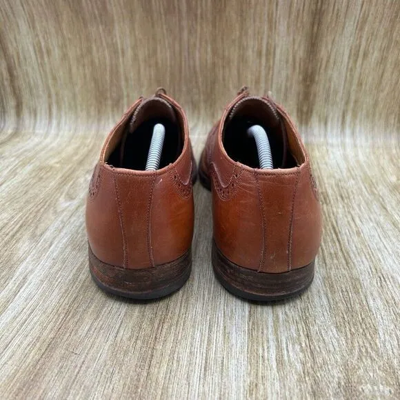 Tricker's‎ Oxford Dress Shoes Mens Size US 8.5 UK 7.5 Brown Leather Wingtip