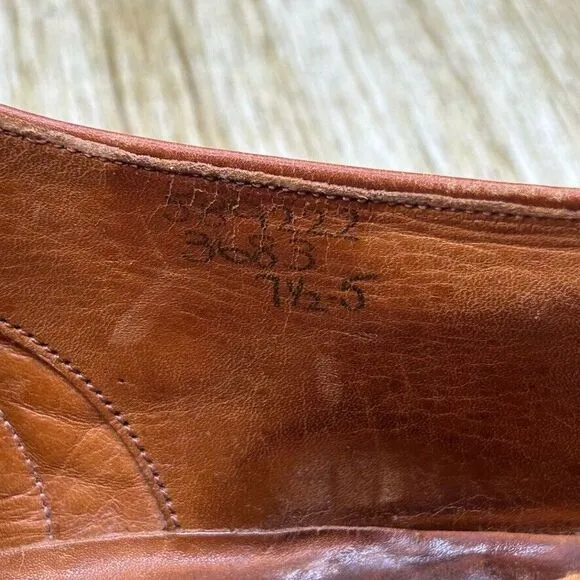 Tricker's‎ Oxford Dress Shoes Mens Size US 8.5 UK 7.5 Brown Leather Wingtip