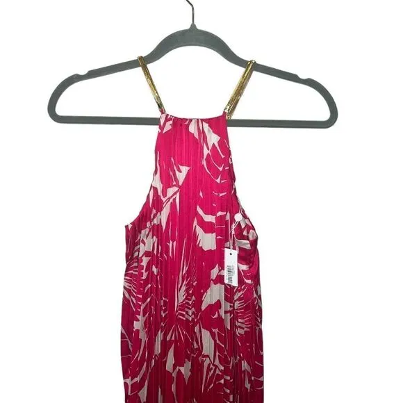 Trina Turk Pleated Flowy plum dress NWT PXL