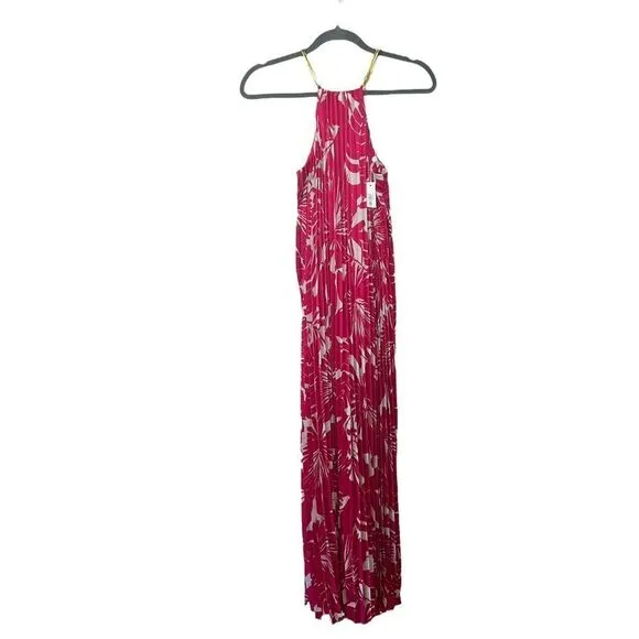 Trina Turk Pleated Flowy plum dress NWT PXL