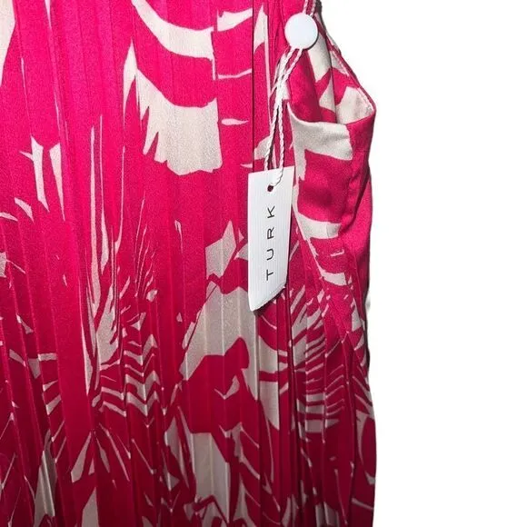 Trina Turk Pleated Flowy plum dress NWT PXL