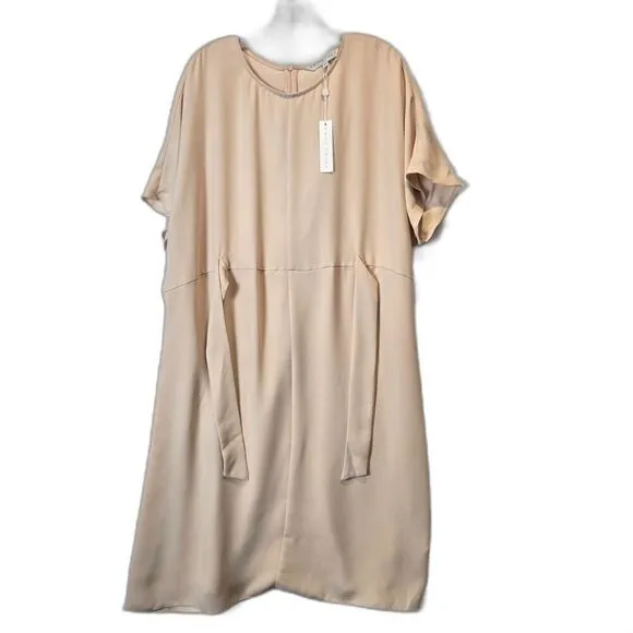 Trina Turk Womens Belted Minimalist Midi Event Work Dress Sz XL Flowy Preppy
