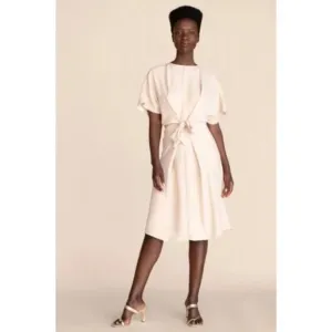 Trina Turk Womens Belted Minimalist Midi Event Work Dress Sz XL Flowy Preppy