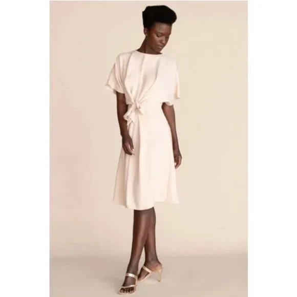 Trina Turk Womens Belted Minimalist Midi Event Work Dress Sz XL Flowy Preppy