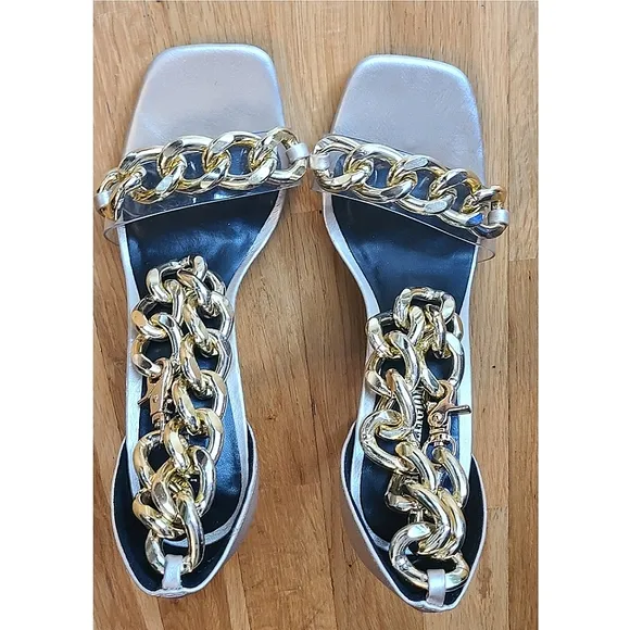 True Religion Milagros Chain Link Stiletto Heels Size 7.5