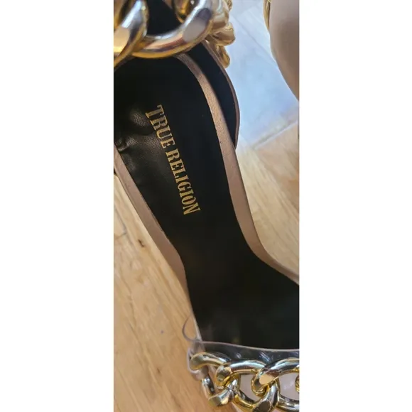 True Religion Milagros Chain Link Stiletto Heels Size 7.5