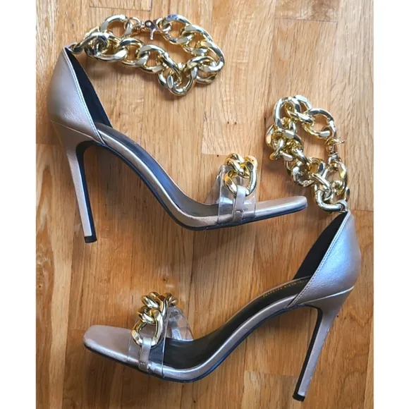 True Religion Milagros Chain Link Stiletto Heels Size 7.5