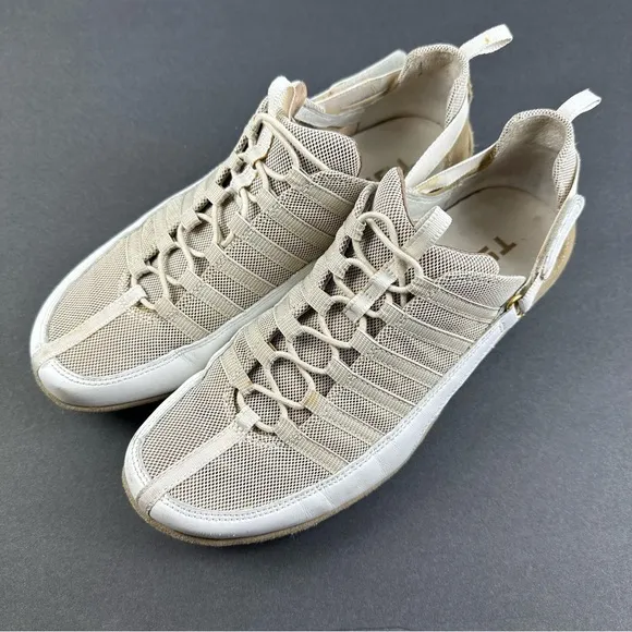 Tsubo Asios Shoes 9 Tan White Lace Up Womens Casual  Retro Sneaker