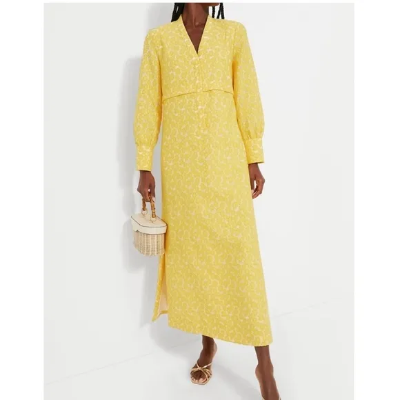 Tuckernuck Yellow Daisy Aurelia Jacquard Maxi Dress