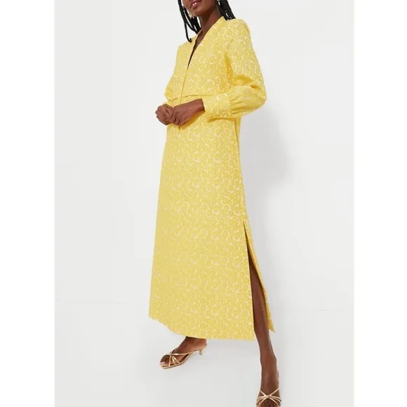 Tuckernuck Yellow Daisy Aurelia Jacquard Maxi Dress
