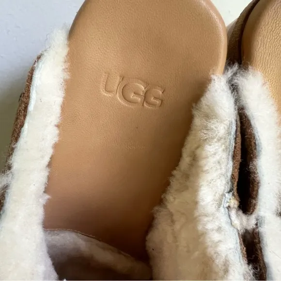 Ugg Aubriana Chestnut Suede Wooded Platform Heeled Clog Women’s Size 10 SKU#2411