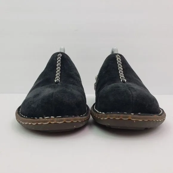 UGG Australia Kohala Womens Size 7 Black Suede Slip On Shearling Mule Shoes 5177