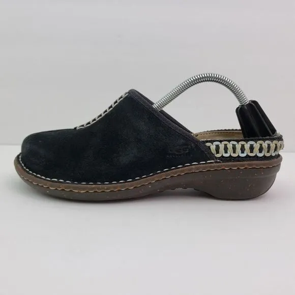 UGG Australia Kohala Womens Size 7 Black Suede Slip On Shearling Mule Shoes 5177