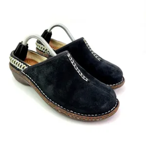 UGG Australia Kohala Womens Size 7 Black Suede Slip On Shearling Mule Shoes 5177