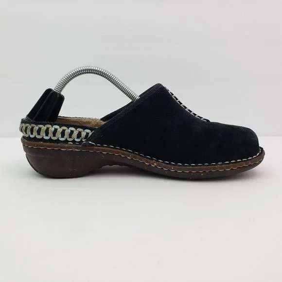 UGG Australia Kohala Womens Size 7 Black Suede Slip On Shearling Mule Shoes 5177