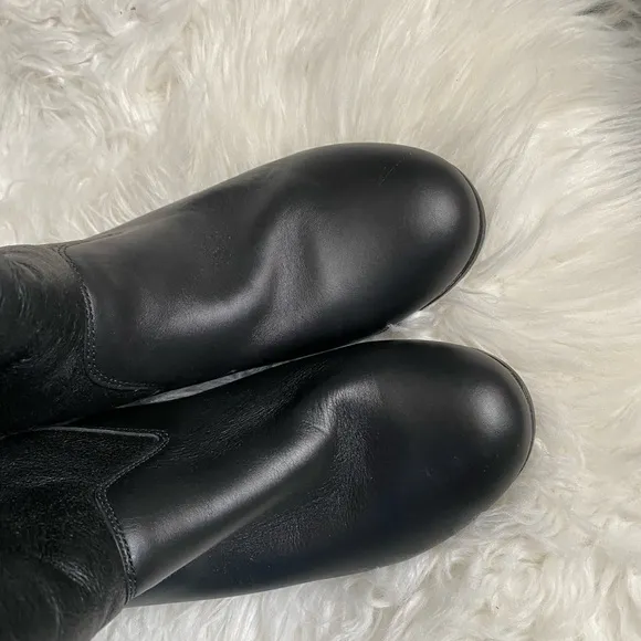UGG Black Winter Rain Boots with Knee High Design and Sturdy Rubber Soles