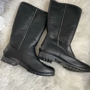 UGG Black Winter Rain Boots with Knee High Design and Sturdy Rubber Soles