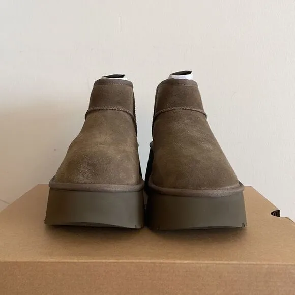 UGG Classic Ultra Mini New Heights Boots Hickory US Women Size 9/UK 7/EU 40