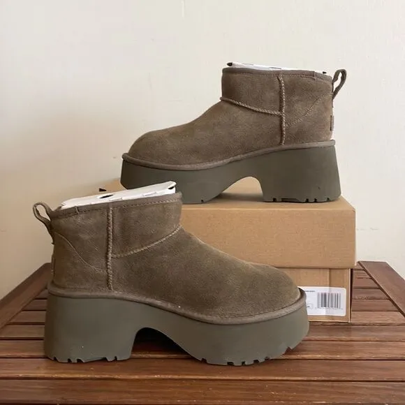 UGG Classic Ultra Mini New Heights Boots Hickory US Women Size 9/UK 7/EU 40