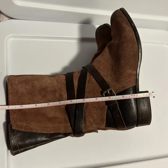 UGG Deanna Suede Leather Moto Boots Size 7