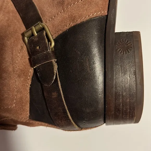 UGG Deanna Suede Leather Moto Boots Size 7