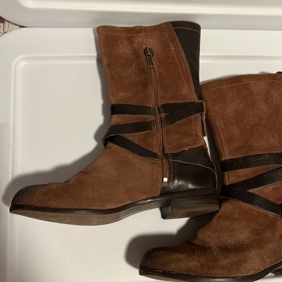 UGG Deanna Suede Leather Moto Boots Size 7