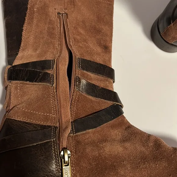 UGG Deanna Suede Leather Moto Boots Size 7
