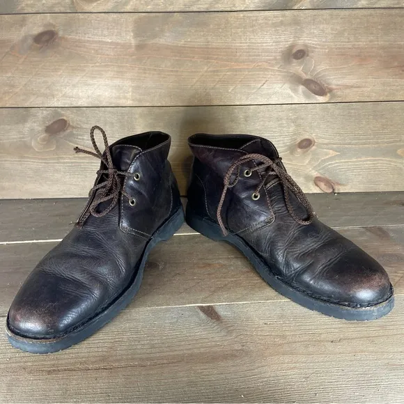 Ugg leighton Mens size 9.5 shoes brown leather comfort chukka boots