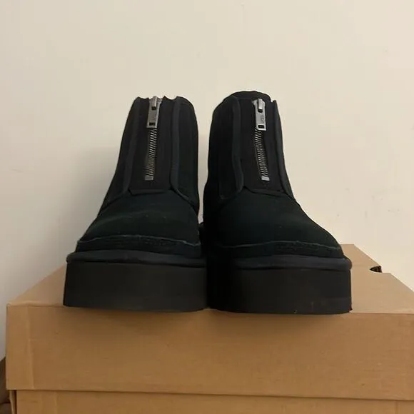 UGG Neumel Zip Platform Boots Black Women Size 9